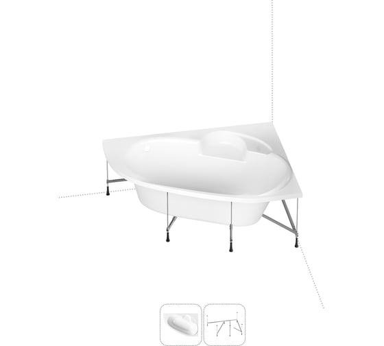 Акриловая ванная с каркасом Lavinia Boho Bell Pro в наборе 2 в 1 160х105 S1-3702160R 1