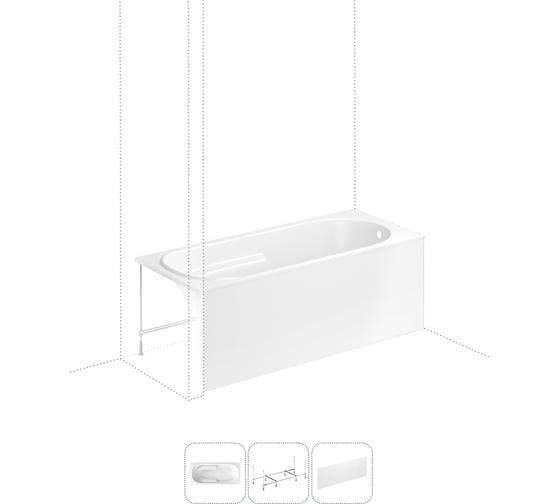 Акриловая ванна с каркасом и экраном Lavinia Boho Bristol  в наборе 3 в 1 S2-35020050