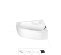 Акриловая ванна, комплект 4 в 1 Lavinia Boho Bell Pro 140 х 95 с каркасом и экраном S2-370214PR