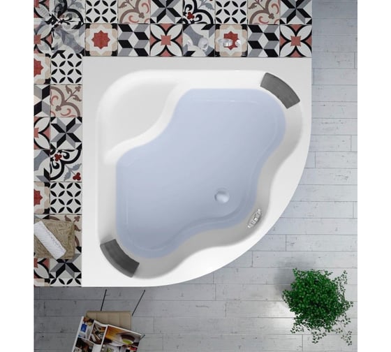 Акриловая угловая ванна, комплект 4 в 1 Lavinia Boho Aveo 140х40 с каркасом S3-3704014P