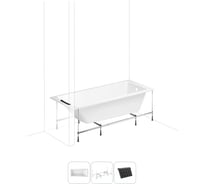 Акриловая ванна с каркасом и экраном Lavinia Boho One 160х70 в наборе 3 в 1 S1-3701006P