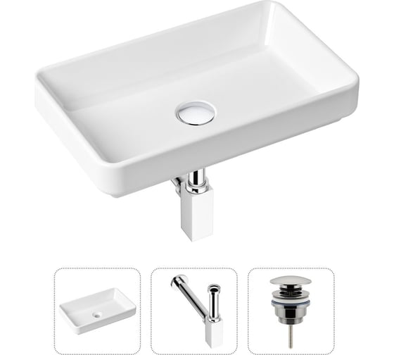 Накладная раковина для ванной Lavinia Boho Bathroom Sink Slim в комплекте 3 в 1 21520124