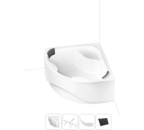 Угловая акриловая ванна Lavinia Boho 140 х 140 с каркасом и экраном Aveo в наборе 4 в 1 S2-3704014P