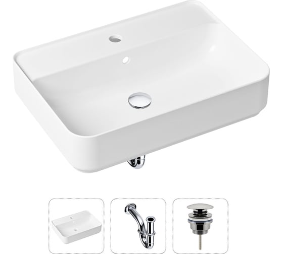 Накладная раковина для ванной Lavinia Boho Bathroom Sink Slim в комплекте 3 в 1 21520326 1