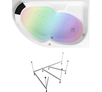 Аэромассажная акриловая ванна 170 х 105 с хромотерапией Lavinia Boho Grance Hill в наборе 5 в 1 361640AC