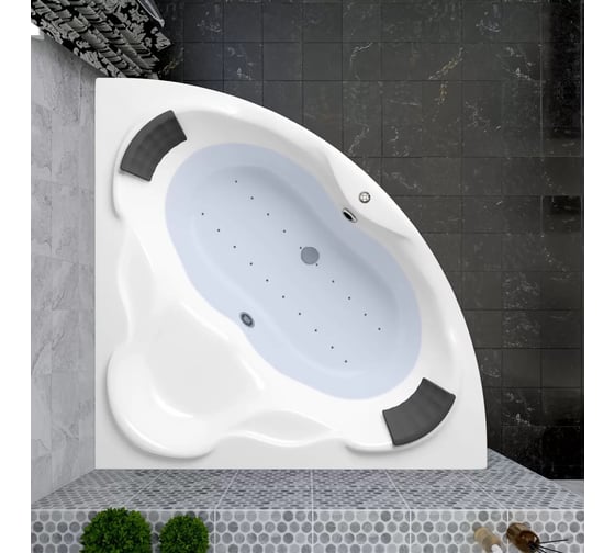 Аэромассажная акриловая ванна 140 х 140 с хромотерапией Lavinia Boho Elegant в наборе 5 в 1 361950AC
