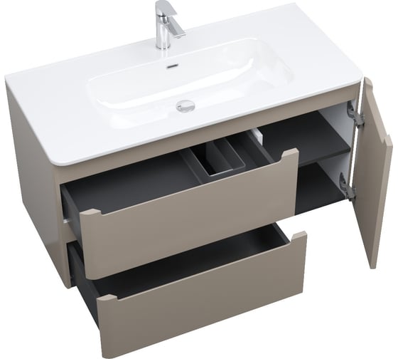 Тумба с умывальником, подвесная IDDIS Edifice 100 см, капучино 0101000i28 EDI10C0i95K