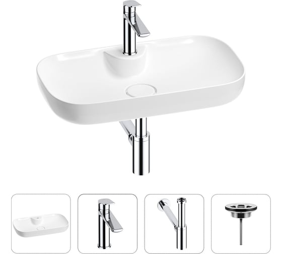 Раковина для ванной Wellsee Croquis 2.0 в наборе 4 в 1 201002076 1