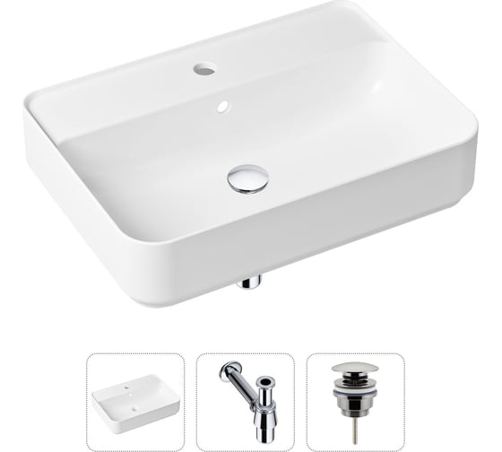 Накладная раковина для ванной Lavinia Boho Bathroom Sink Slim в комплекте 3 в 1 21520328 1