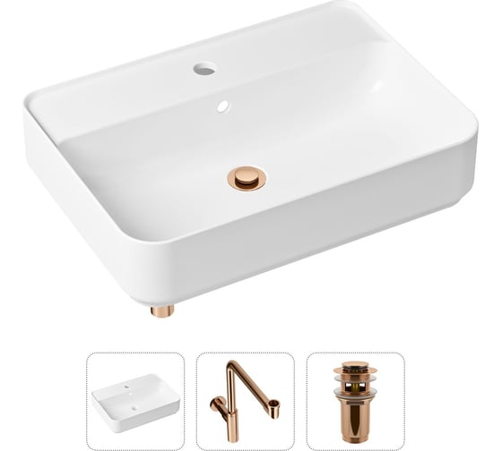 Накладная раковина для ванной Lavinia Boho Bathroom Sink Slim в комплекте 3 в 1 21520375 1