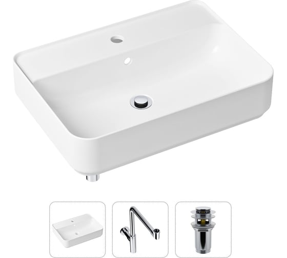 Накладная раковина для ванной Lavinia Boho Bathroom Sink Slim в комплекте 3 в 1 21520369 1