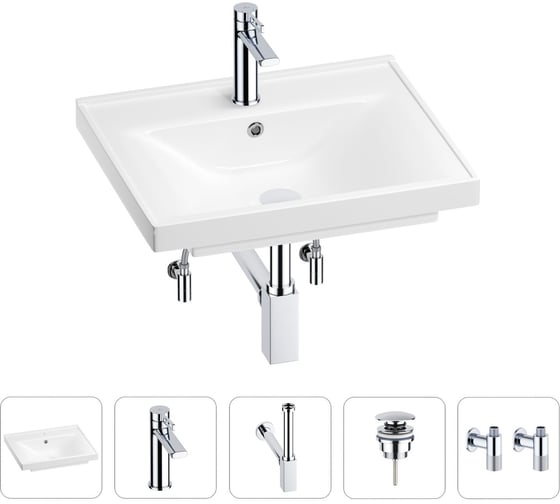 Раковина для ванной Wellsee FreeDom в наборе 5в1 201004841 1