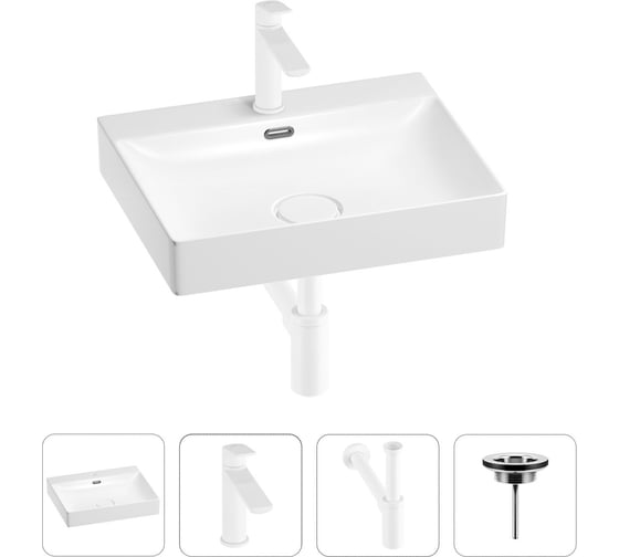 Раковина для ванной Wellsee DeSire в наборе 4 в 1 201003805 1