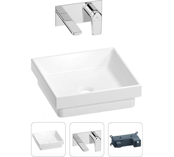 Раковина для ванной Wellsee Doux в наборе 2 в 1 201000641 1