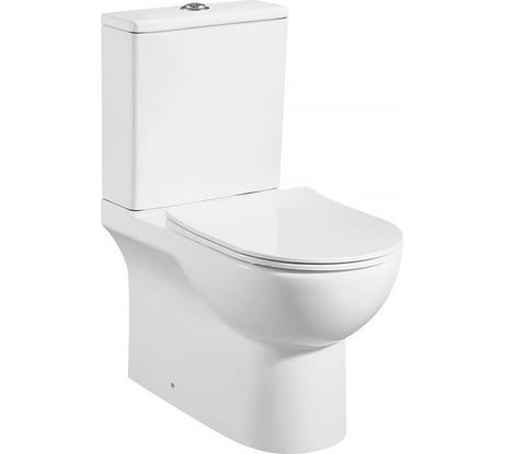 Напольный унитаз, безободковый в комплекте сиденьем микролифт Azario Ambra 645x370x815 мм AZ-848G 00085899