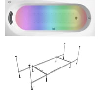 Аэромассажная акриловая ванна 170 х 70 с хромотерапией Lavinia Boho Biore в наборе 5 в 1 360180AC
