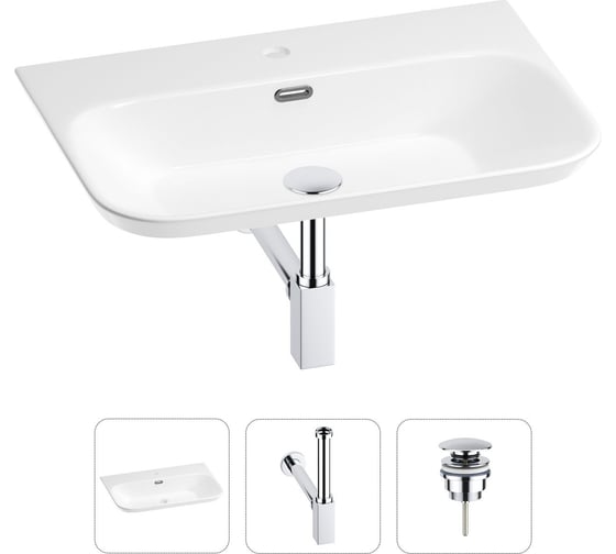 Раковина для ванной Wellsee Eclatant 2.0 в наборе 3 в 1 201001756 1