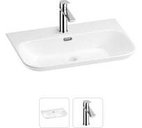 Раковина для ванной Wellsee Eclatant 2.0 в наборе 2 в 1 201000946