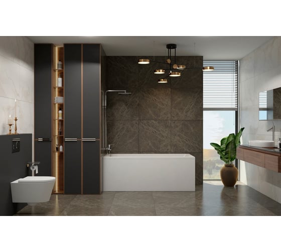 Акриловая ванна 160х75 с каркасом Lavinia Boho Rock в наборе 2 в 1 S1-37070060