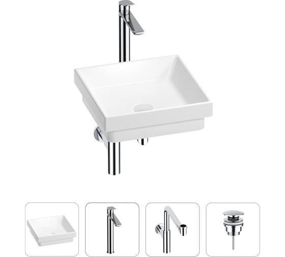 Раковина для ванной Wellsee Doux в наборе 4 в 1 201002256 1