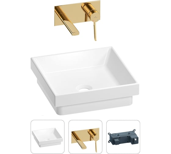 Раковина для ванной Wellsee Doux в наборе 2 в 1 201000648 1