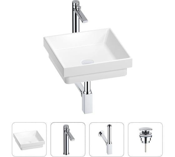 Раковина для ванной Wellsee Doux в наборе 4 в 1 201002201 1