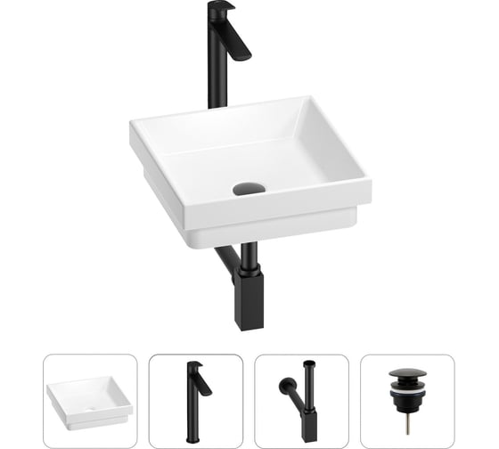 Раковина для ванной Wellsee Doux в наборе 4 в 1 201002197 1