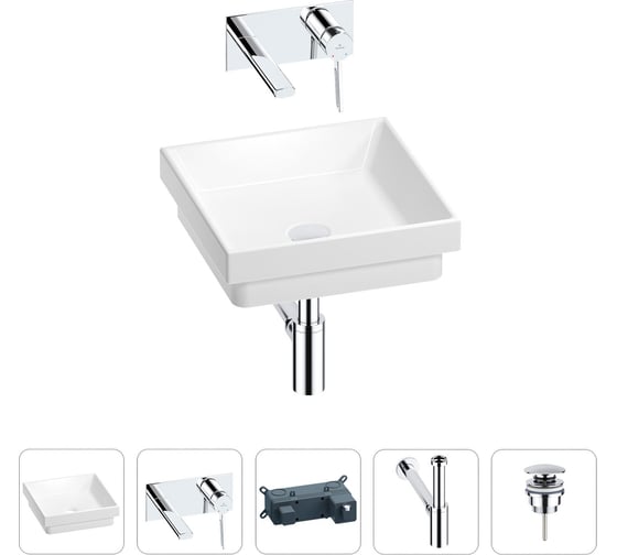 Раковина для ванной Wellsee Doux в наборе 4 в 1 201002191 1