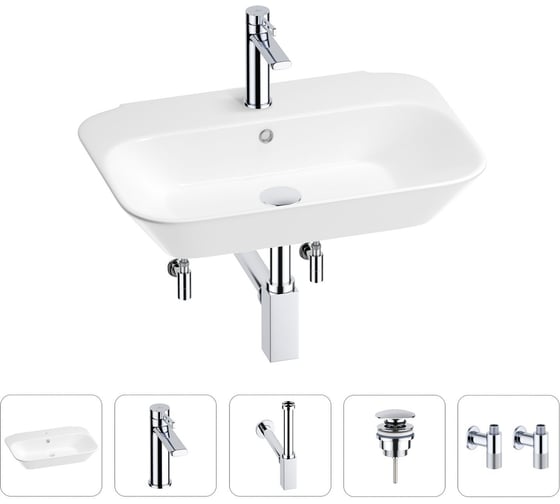 Раковина для ванной Wellsee Eclatant в наборе 5 в 1 201005391 1