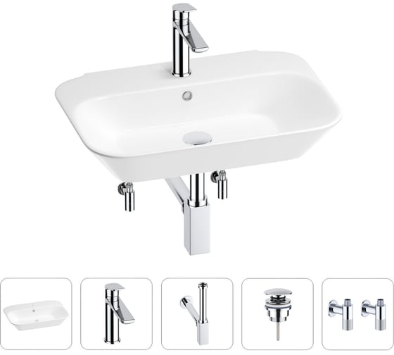 Раковина для ванной Wellsee Eclatant в наборе 5 в 1 201005386 1