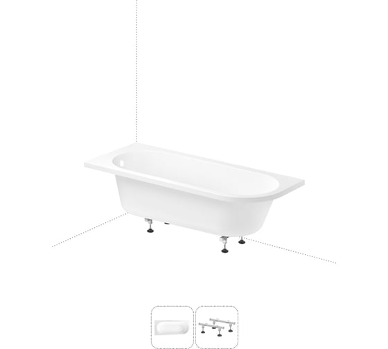 Акриловая ванна 170х72,5 с каркасом Lavinia Boho Art II в наборе 2 в 1 S1-3713170L 1