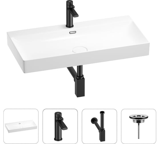 Раковина для ванной Wellsee Bromance в наборе 4 в 1 201003867 1