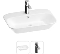 Раковина для ванной Wellsee Éclatantв наборе 2 в 1 201000936