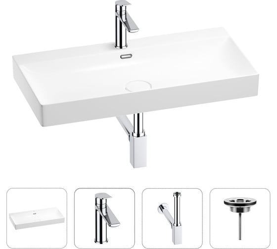 Раковина для ванной Wellsee Bromance в наборе 4 в 1 201003861 1