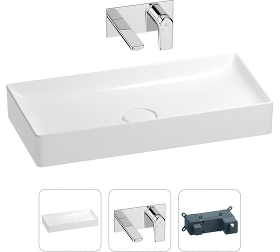 Раковина для ванной Wellsee Pure BY в наборе 2 в 1 201000746 1