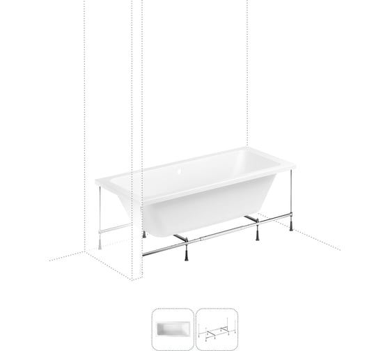 Акриловая ванна 170х75 с каркасом Lavinia Boho Pure в наборе 2 в 1 S1-37100075
