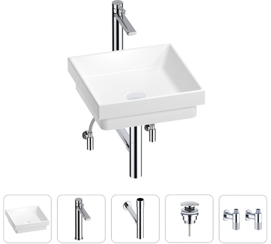 Раковина для ванной Wellsee Doux в наборе 5 в 1 201004176 1