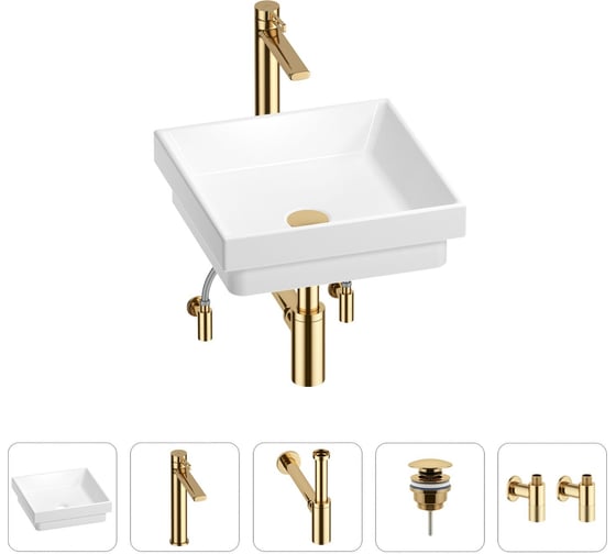 Раковина для ванной Wellsee Doux в наборе 5 в 1 201004158 1