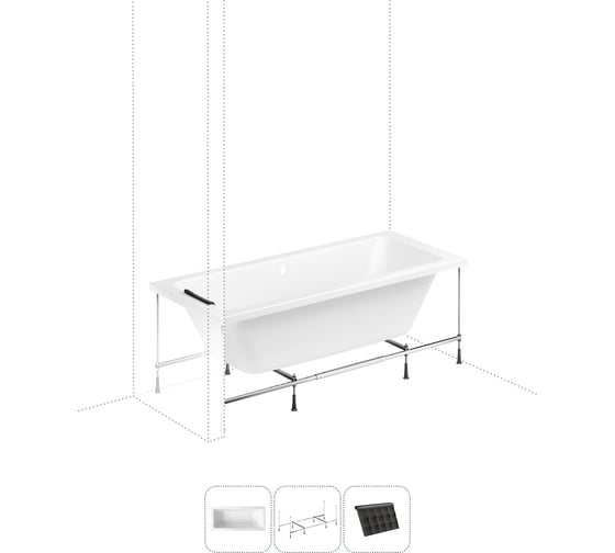 Акриловая ванна 170х75 Lavinia Boho Pure в наборе 3 в 1 S1-3710075P 1