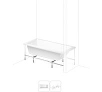 Акриловая ванна 160х80 с каркасом Lavinia Boho Catani в наборе 2 в 1 S1-3712160L