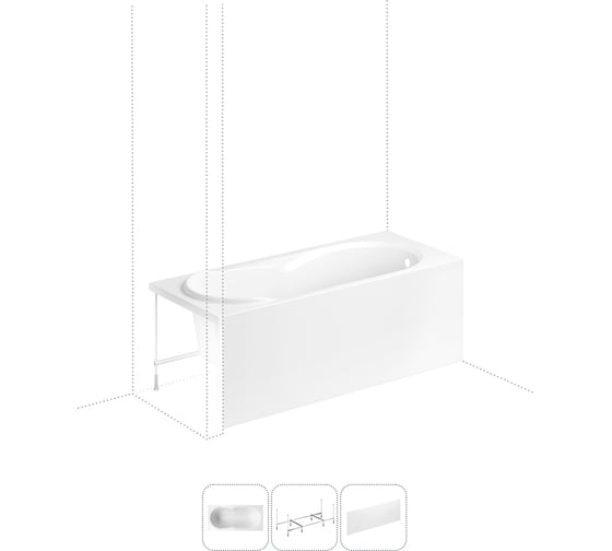 Акриловая ванна 170х75 с каркасом и экраном Lavinia Boho Easter Pro в наборе 3 в 1 S2-37060075
