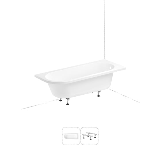 Акриловая ванна 170х72,5 с каркасом Lavinia Boho Art II в наборе 2 в 1 S1-3713170R 1