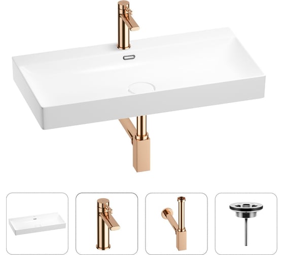 Раковина для ванной Wellsee Bromance в наборе 4 в 1 201003869 1