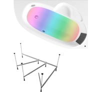 Угловая акриловая ванна 160 х 105 с каркасом Lavinia Boho Bell Pro в наборе 4 в 1 S3-370216PR