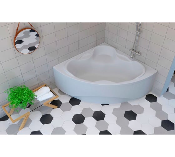 Угловая акриловая ванна 140 х 140 с каркасом Lavinia Boho Elegant в наборе 4 в 1 S3-3705014P