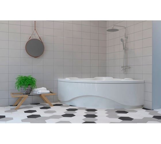 Угловая акриловая ванна 140 х 140 с каркасом Lavinia Boho Elegant в наборе 4 в 1 S3-3705014P