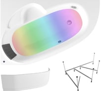 Угловая акриловая ванна 150 х 100 с каркасом и экраном Lavinia Boho Bell Pro в наборе 5 в 1 S4-370215PL