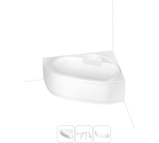 Угловая акриловая ванна 140 х 95 Lavinia Boho Bell Pro в наборе 3 в 1 S2-3702140R 1