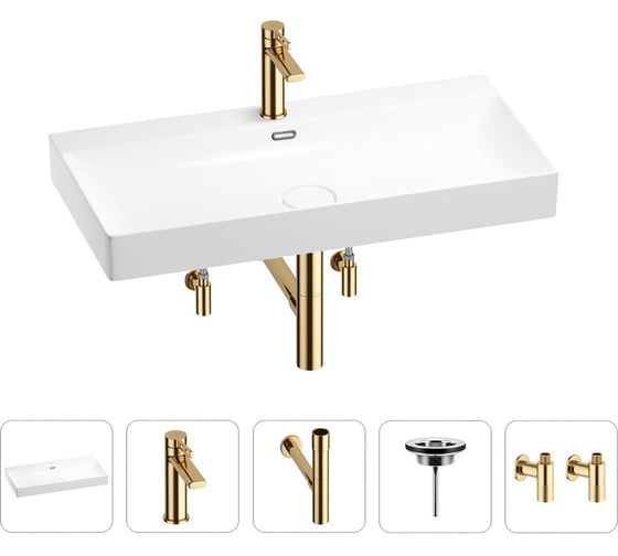 Раковина для ванной Wellsee Bromance в наборе 5 в 1 201005553 1