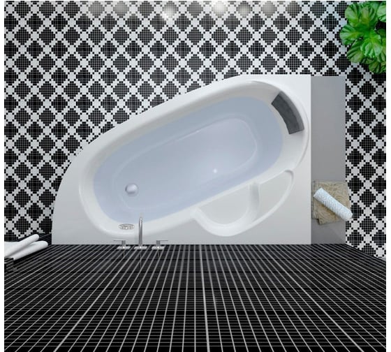 Угловая акриловая ванна 140 х 95 с каркасом Lavinia Boho Bell Pro в наборе 4 в 1 S3-370214PL